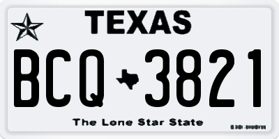 TX license plate BCQ3821
