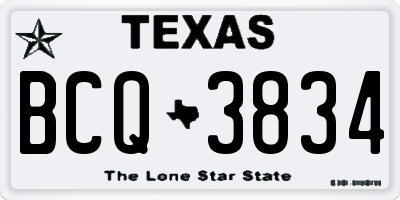 TX license plate BCQ3834