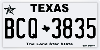 TX license plate BCQ3835