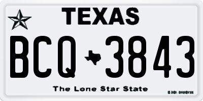 TX license plate BCQ3843