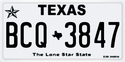 TX license plate BCQ3847