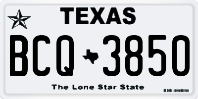 TX license plate BCQ3850