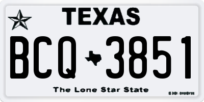 TX license plate BCQ3851