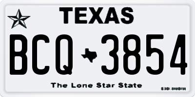 TX license plate BCQ3854