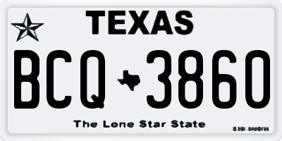 TX license plate BCQ3860