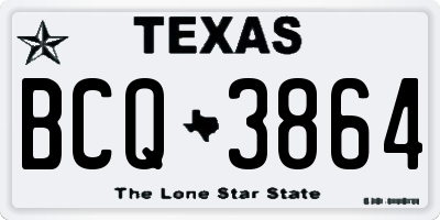TX license plate BCQ3864