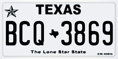 TX license plate BCQ3869