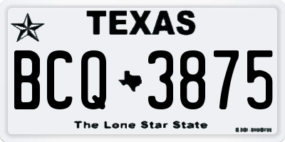 TX license plate BCQ3875
