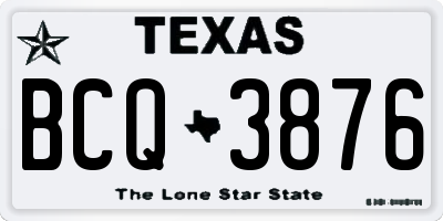 TX license plate BCQ3876