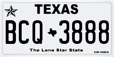 TX license plate BCQ3888
