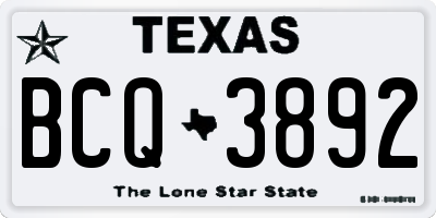 TX license plate BCQ3892