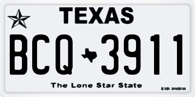 TX license plate BCQ3911