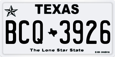 TX license plate BCQ3926