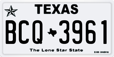 TX license plate BCQ3961