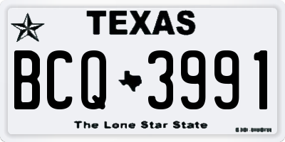 TX license plate BCQ3991