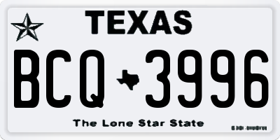 TX license plate BCQ3996