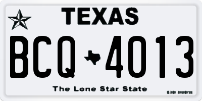TX license plate BCQ4013