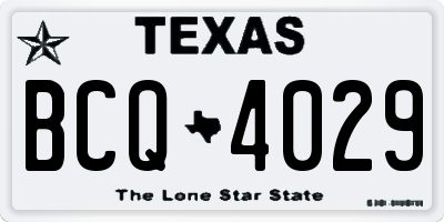 TX license plate BCQ4029