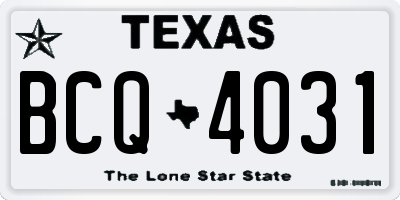 TX license plate BCQ4031