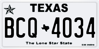 TX license plate BCQ4034
