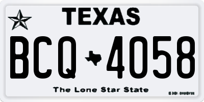 TX license plate BCQ4058