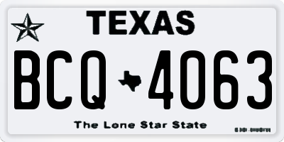 TX license plate BCQ4063