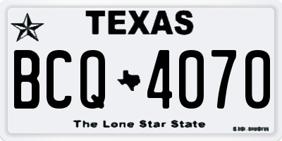 TX license plate BCQ4070