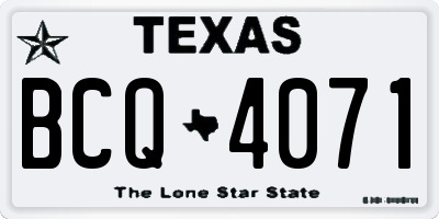 TX license plate BCQ4071
