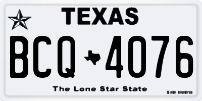 TX license plate BCQ4076