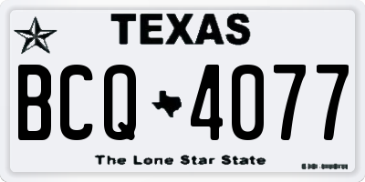 TX license plate BCQ4077