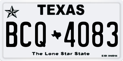 TX license plate BCQ4083