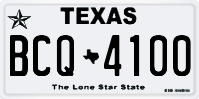 TX license plate BCQ4100