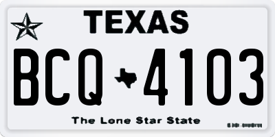 TX license plate BCQ4103