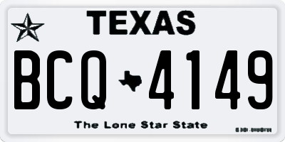 TX license plate BCQ4149