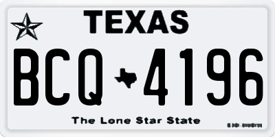 TX license plate BCQ4196