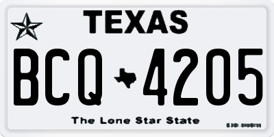 TX license plate BCQ4205