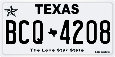 TX license plate BCQ4208
