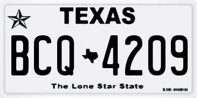 TX license plate BCQ4209
