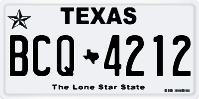 TX license plate BCQ4212