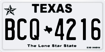 TX license plate BCQ4216