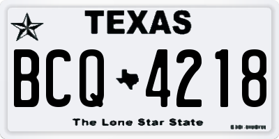 TX license plate BCQ4218