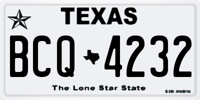 TX license plate BCQ4232