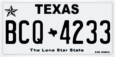 TX license plate BCQ4233