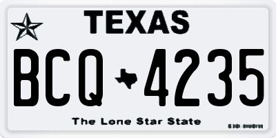 TX license plate BCQ4235