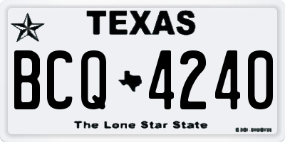 TX license plate BCQ4240