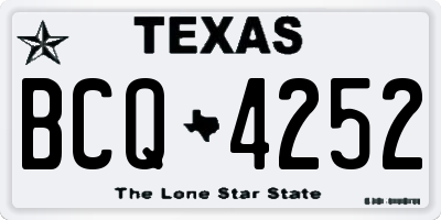 TX license plate BCQ4252