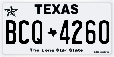 TX license plate BCQ4260
