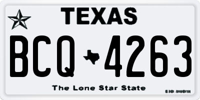 TX license plate BCQ4263