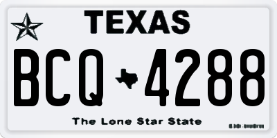 TX license plate BCQ4288