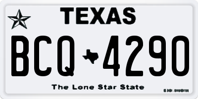 TX license plate BCQ4290